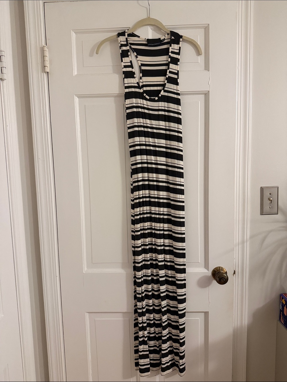 Cynthia Rowley Black and White Striped Maxi Dress